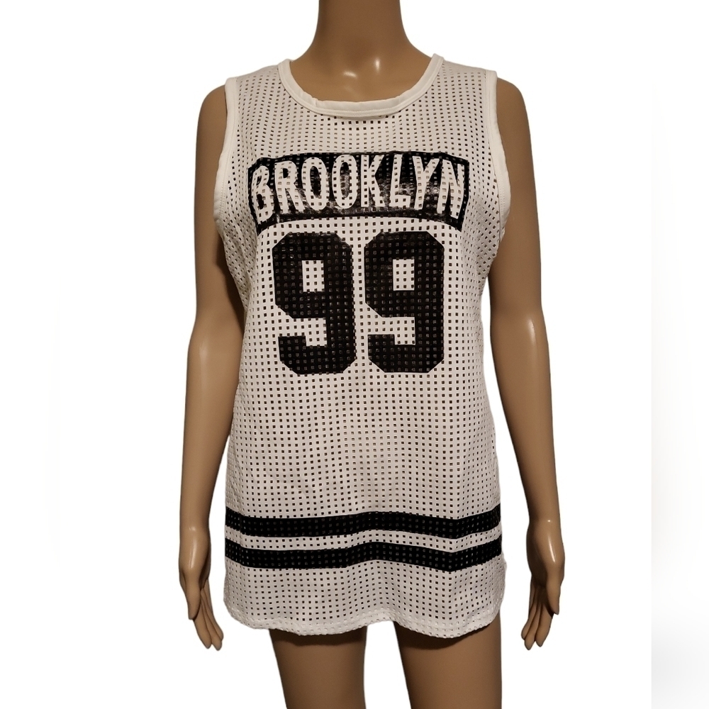 NWT Rue 21 Women's Brooklyn 99 NY Mesh Tank Top (Size M)